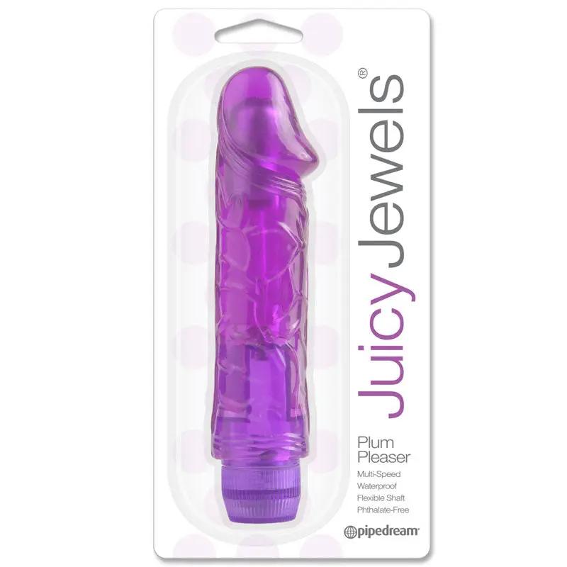Juicy Jewels Plum Pleaser Flexible Realistic Vibrator Purple by Pipedream
