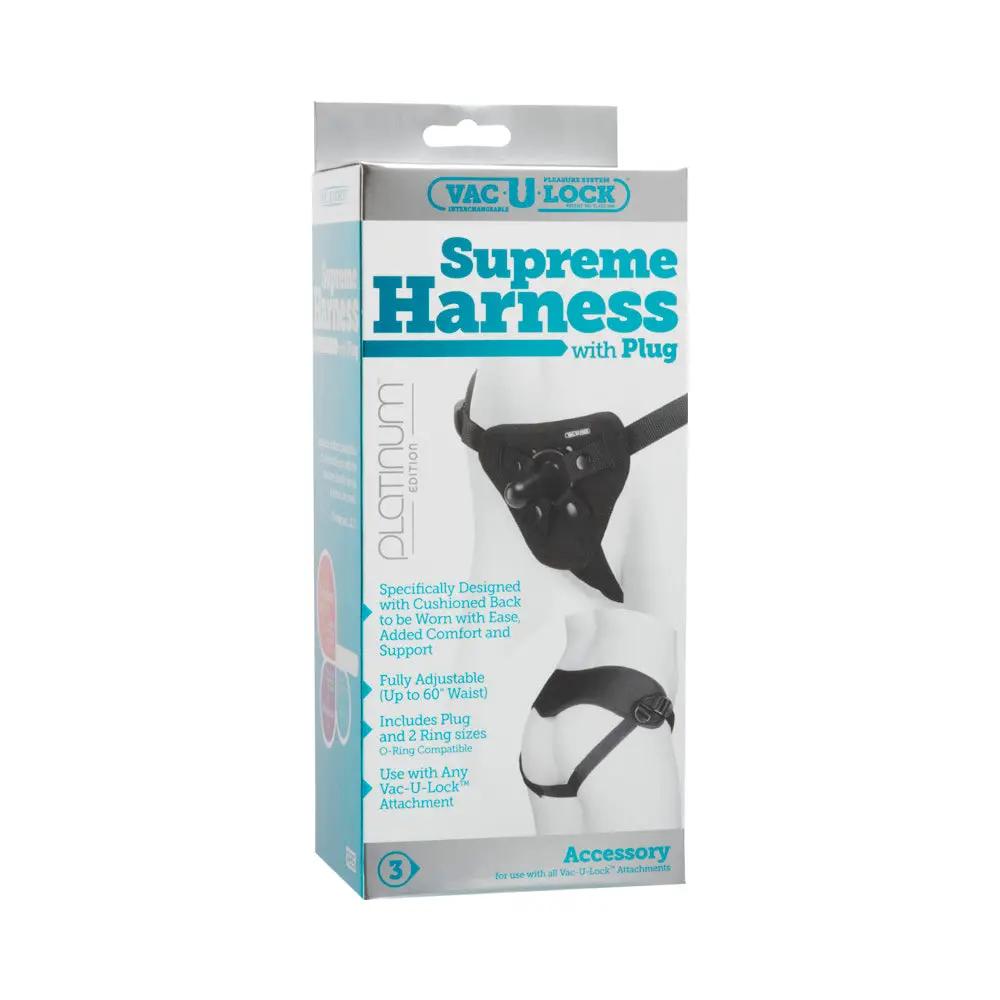 Vac-U-Lock Platinum - Supreme Harness - With Plug Black by Doc Johnson