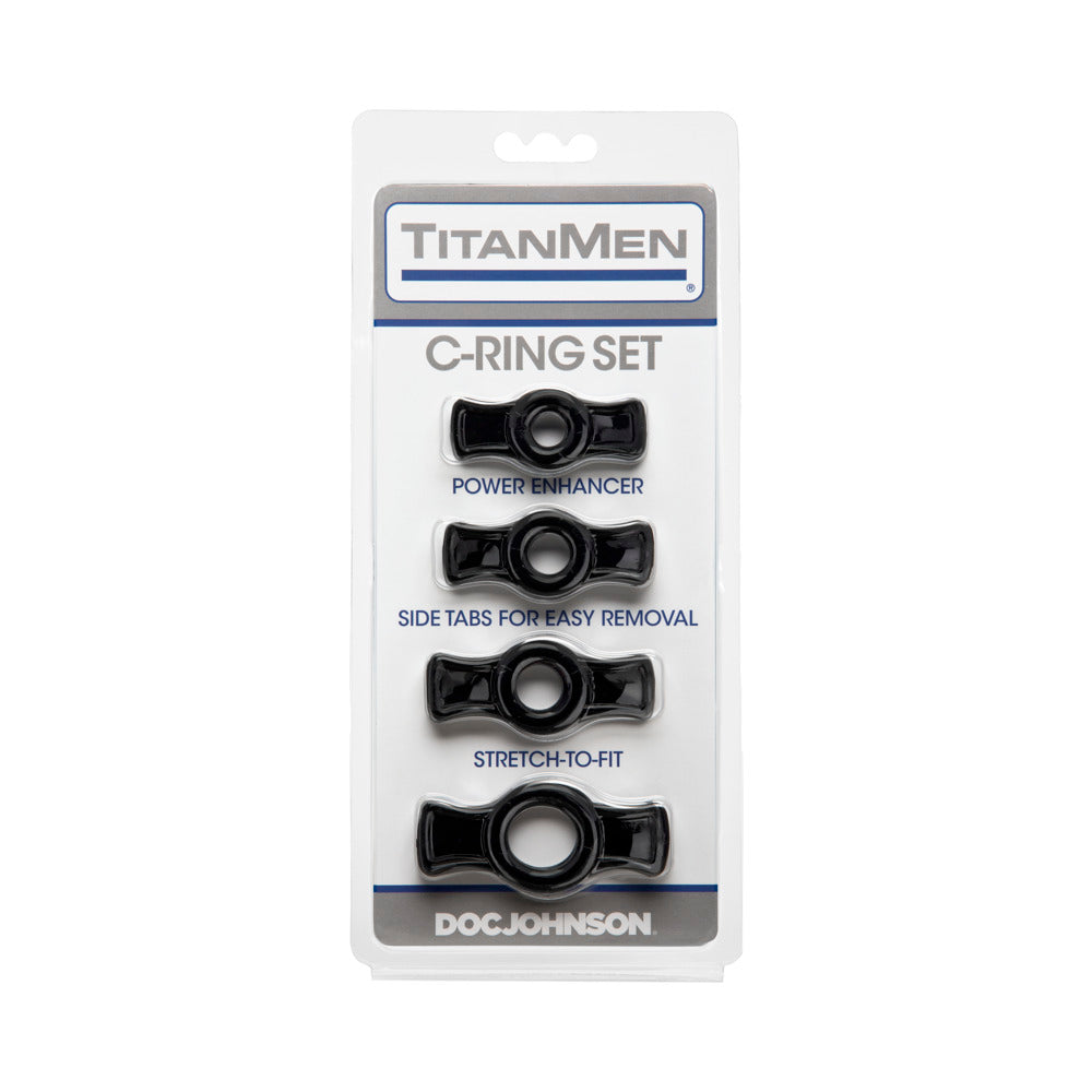 TitanMen - Cock Ring Set Black by Doc Johnson