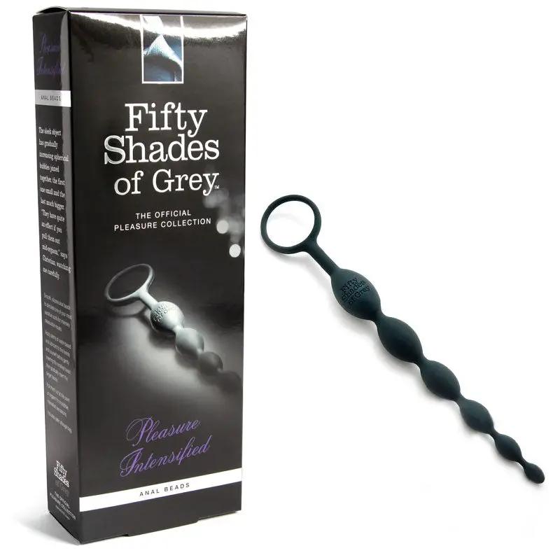 Fifty Shades of Grey Pleasure Intensified Silicone Anal Beads Black by Fifty Shades of Grey