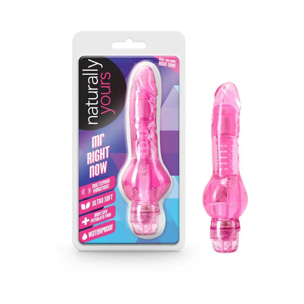 Naturally Yours Mr. Right Now Realistic 6.5 in. Vibrating Dildo Pink by Blush