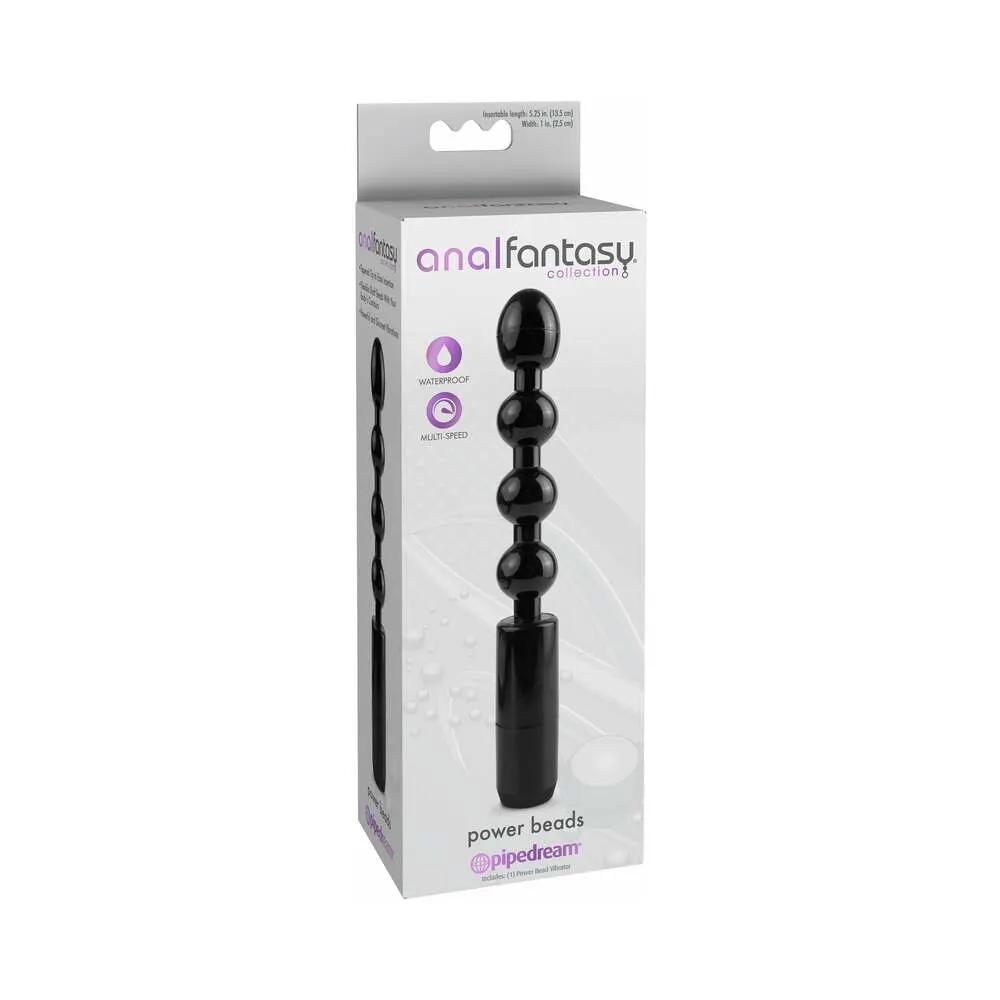 Anal Fantasy Collection Vibrating Power Beads Black by Pipedream