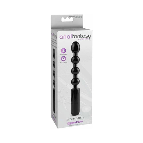 Anal Fantasy Collection Vibrating Power Beads Black by Pipedream