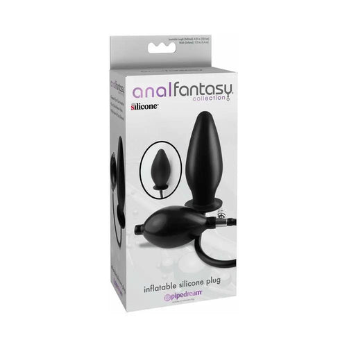 Anal Fantasy Collection Inflatable Silicone Plug Black by Pipedream