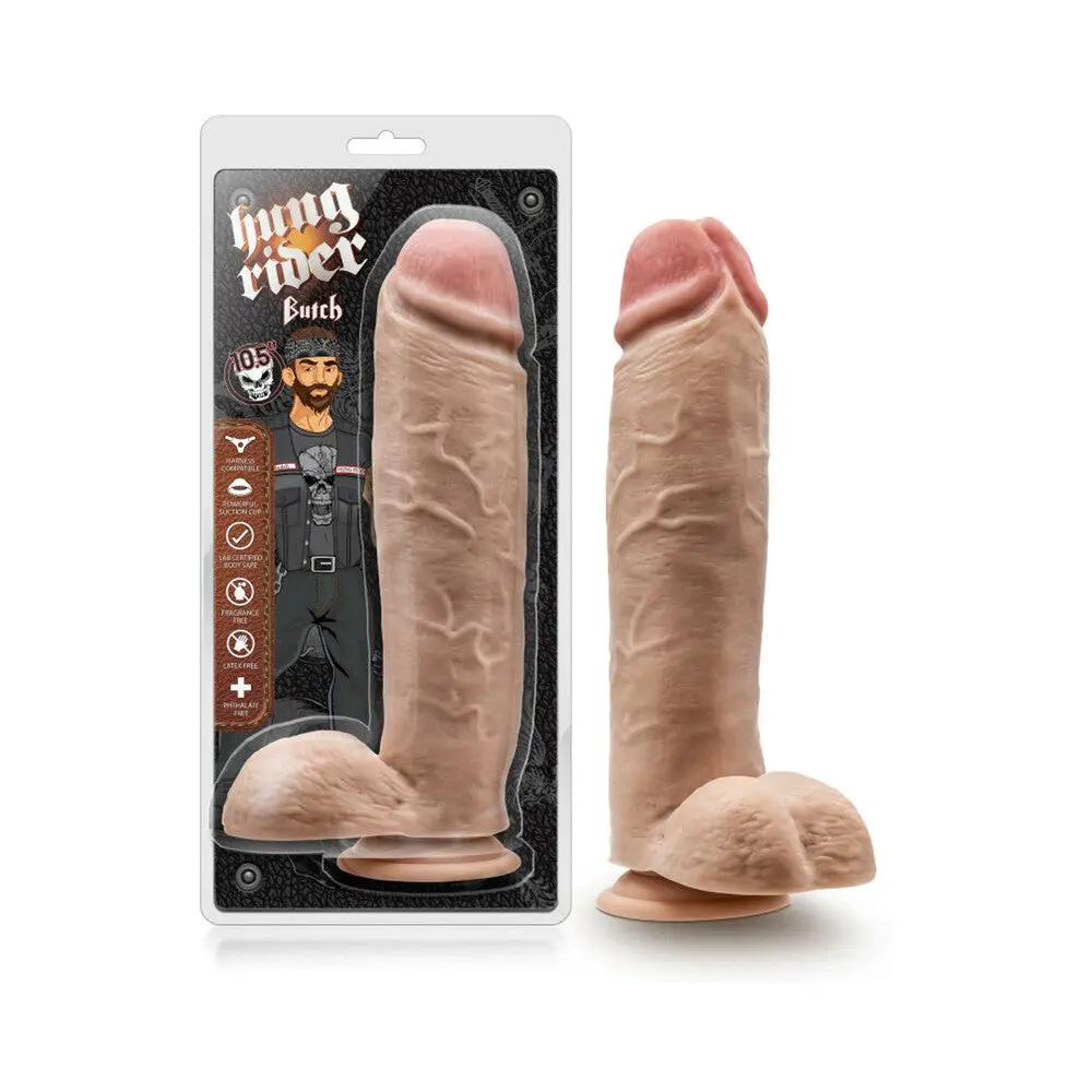 Hung Rider Butch Realistic 10.5 in. Dildo with Balls Beige by Blush