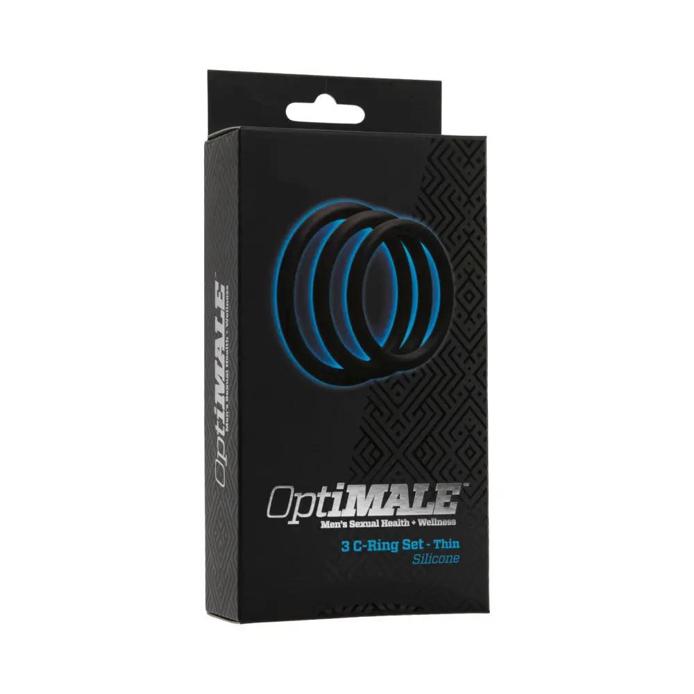 OptiMALE – 3 C-Ring Set – Thin Black by Doc Johnson