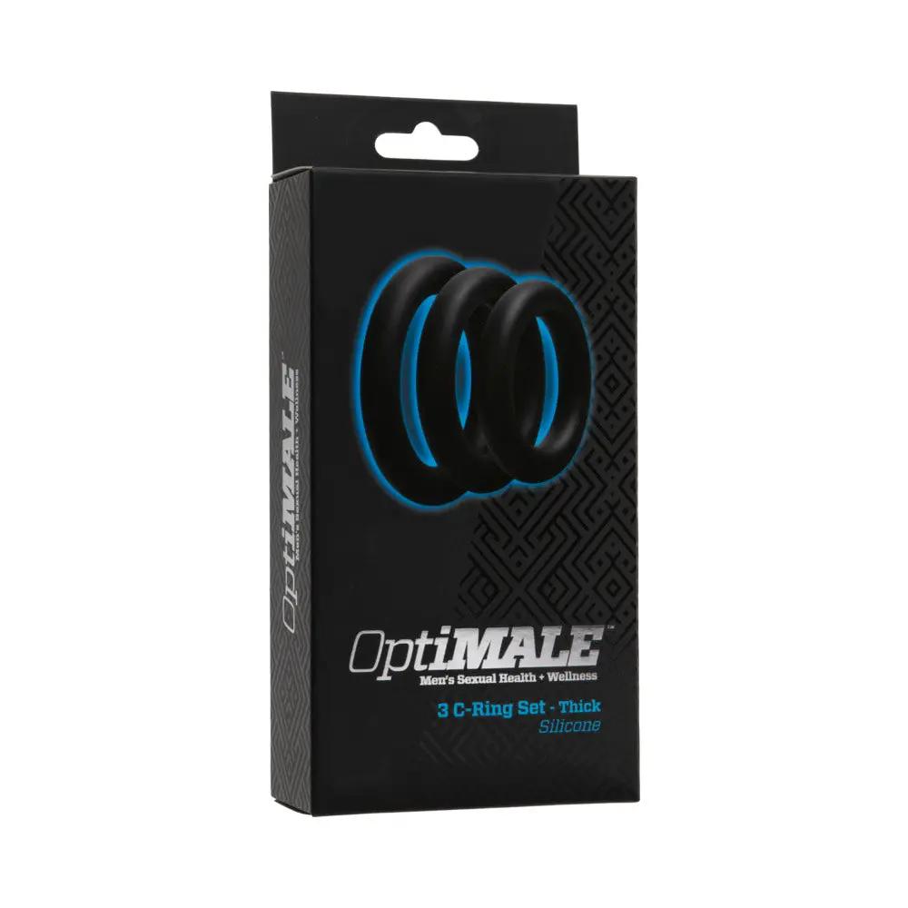 OptiMALE – 3 C-Ring Set – Thick Black by Doc Johnson