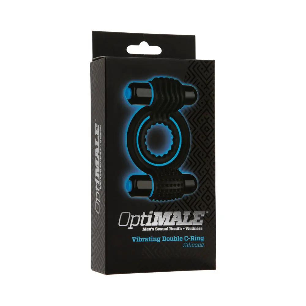 OptiMALE – Vibrating Double C-Ring Black by Doc Johnson