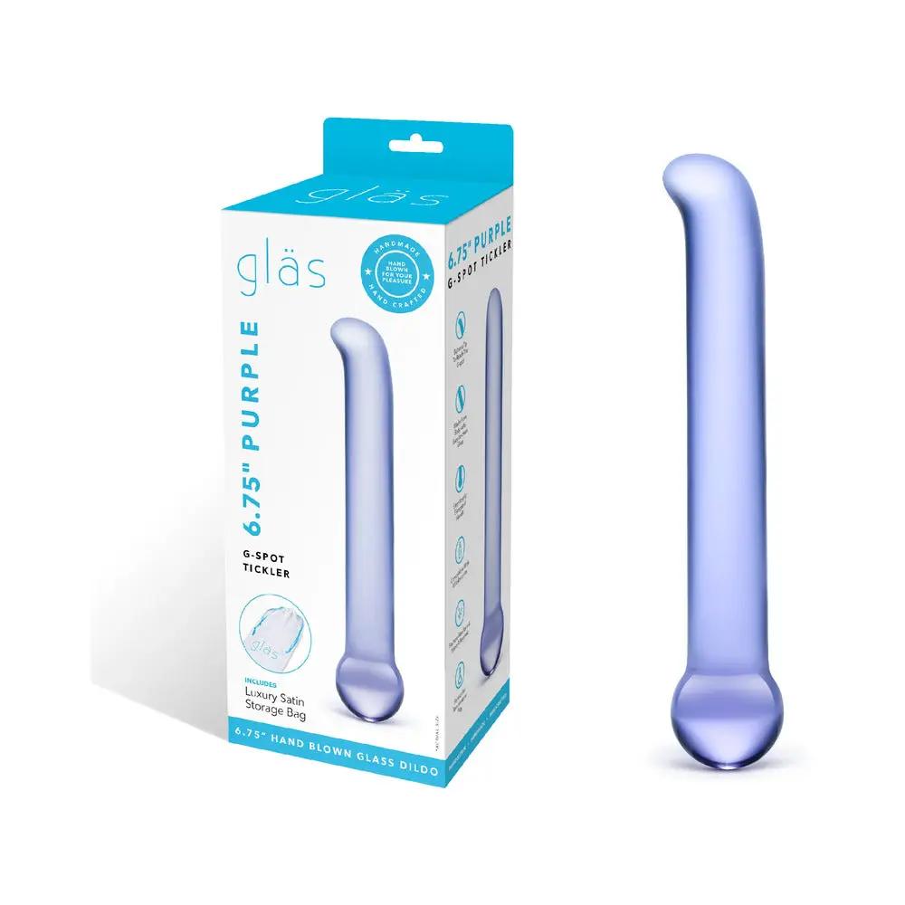 Glas 6.75 in. Purple G-Spot Tickler Glass Dildo by Electric Eel