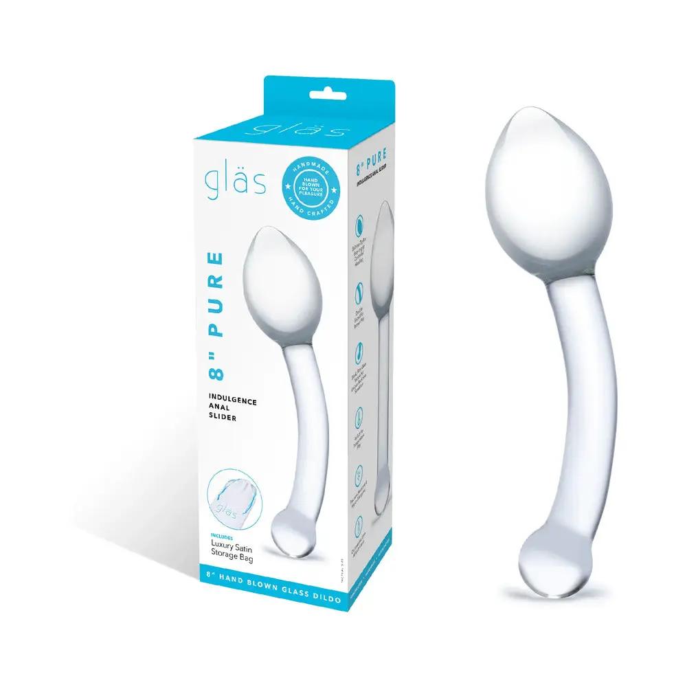 Glas 8 in. Pure Indulgence Anal Slider Prostate Stimulating Glass Dildo by Electric Eel