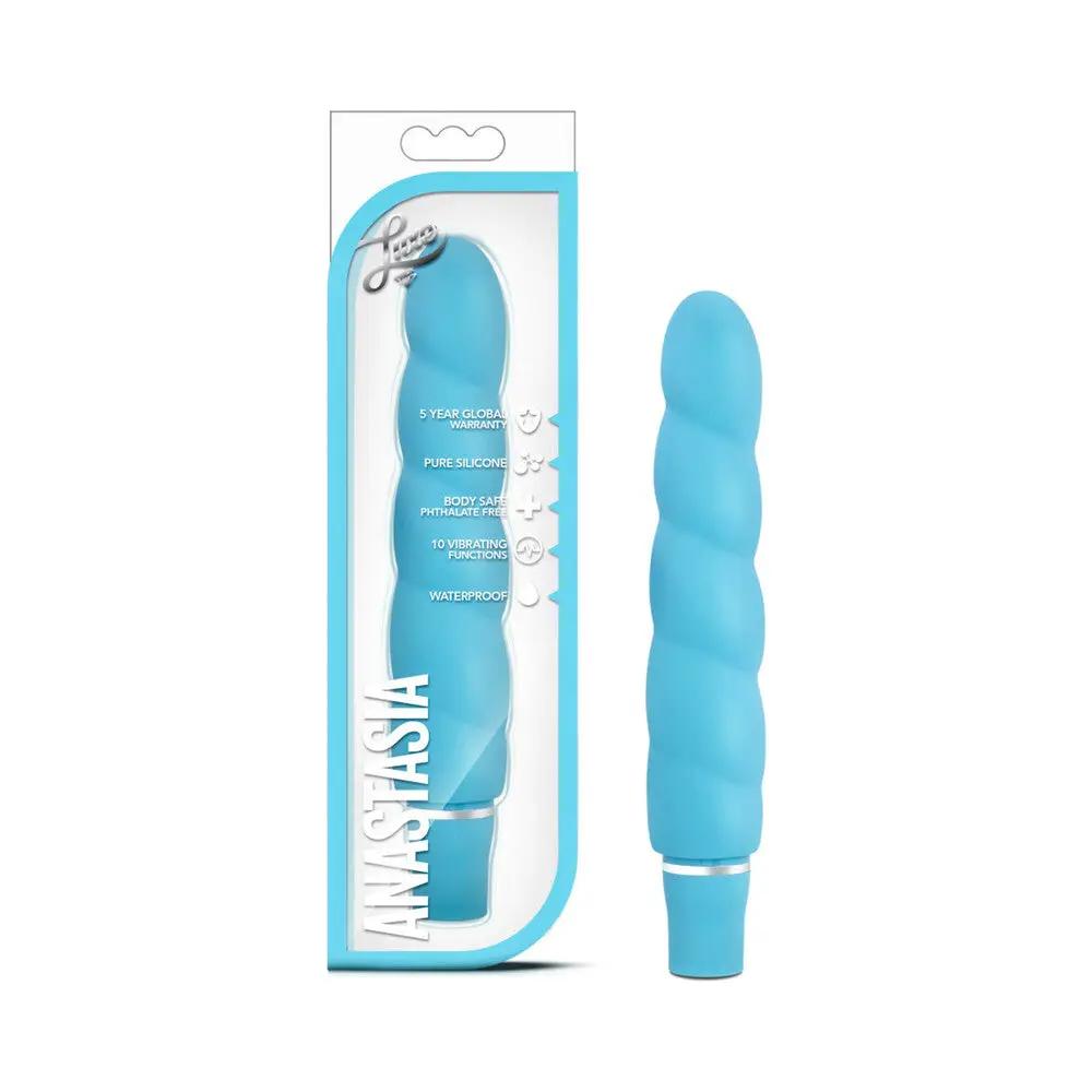 Luxe Anastasia Silicone Slimline Vibrator Aqua by Blush