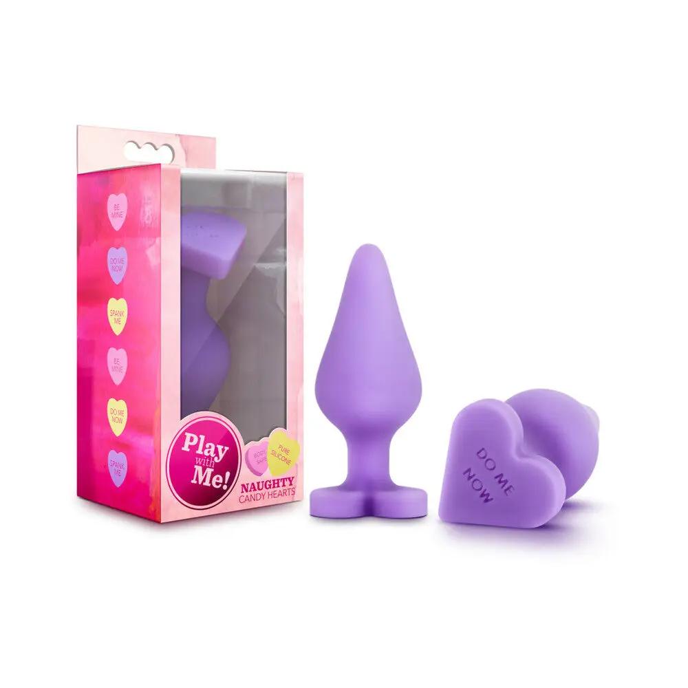 Play with Me Naughty Candy Hearts 'Do Me Now' Anal Plug Purple by Blush