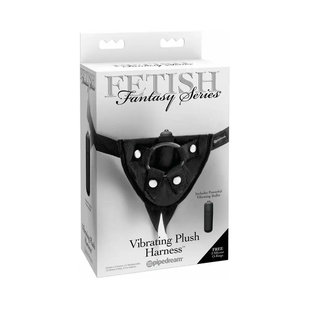 Fetish Fantasy Series Adjustable Vibrating Plush Harness Black by Pipedream