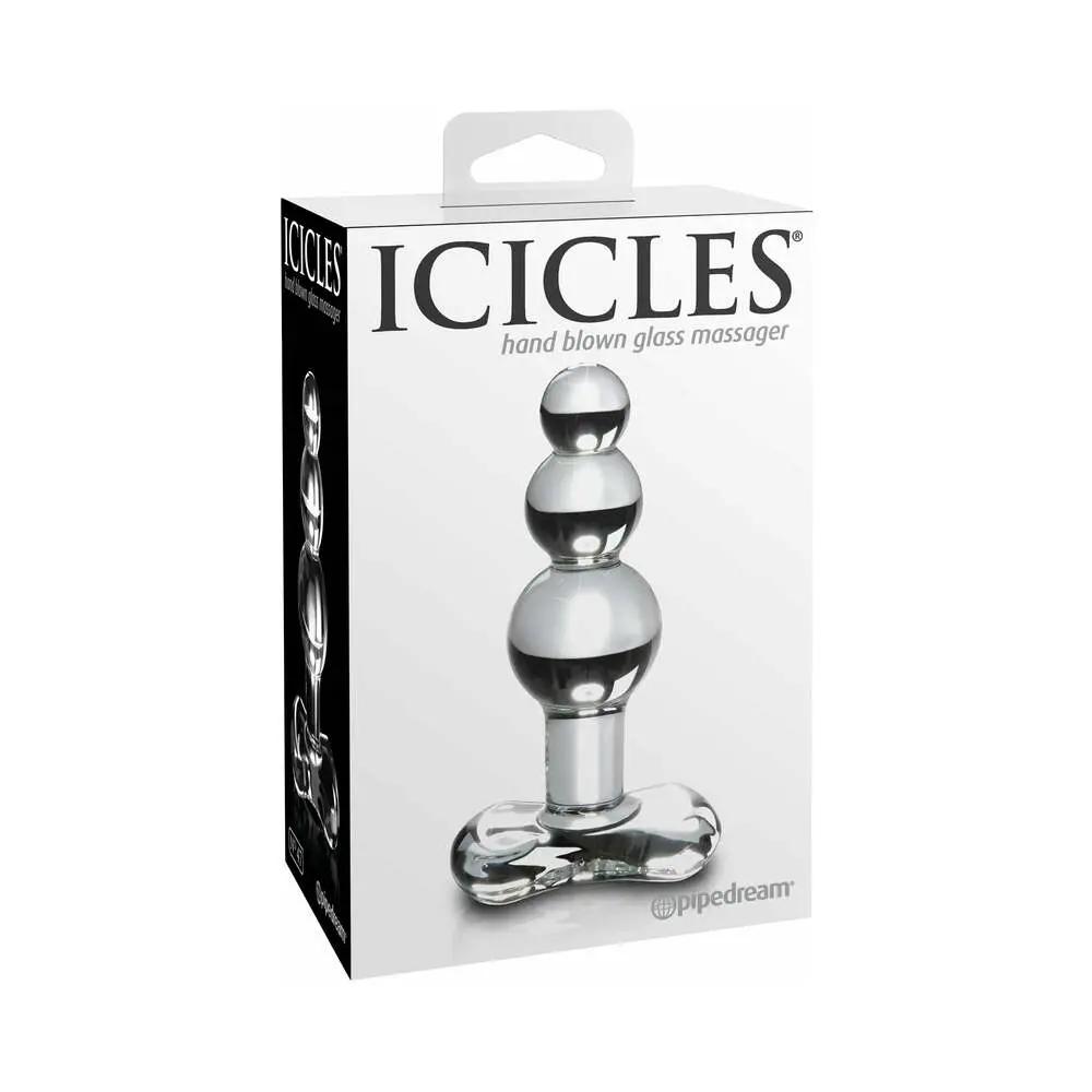 Icicles No. 47 Beaded 4 in. Glass Anal Plug Clear by Pipedream