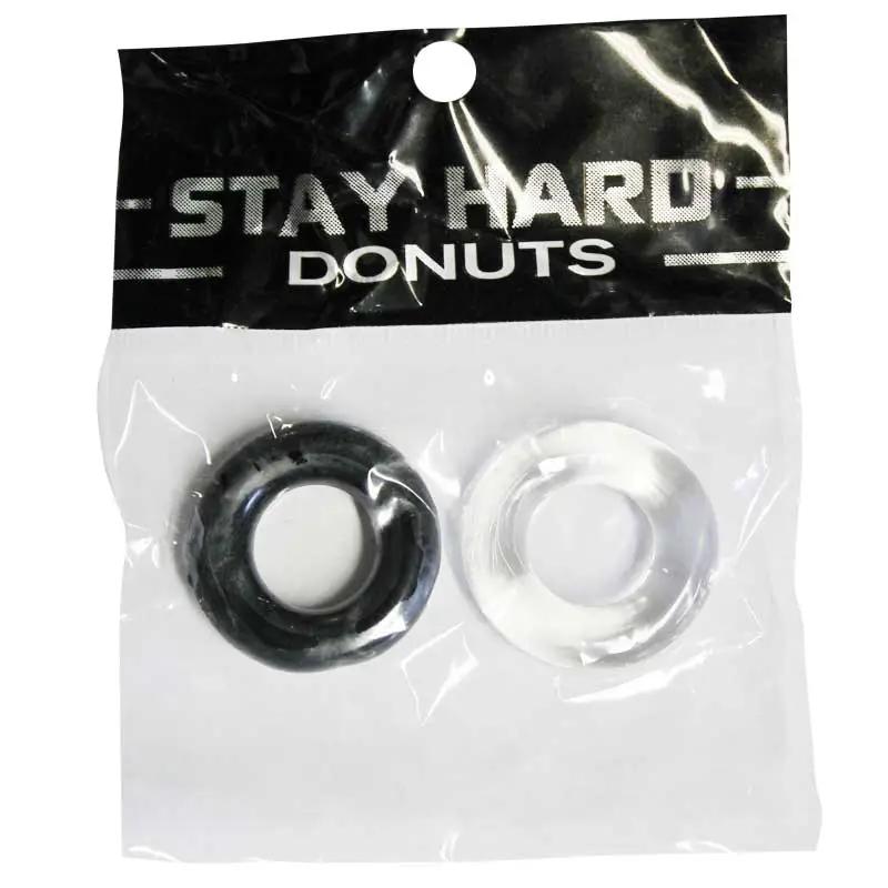 SI Power Stretch Donuts 2pk Black/Clear by Si Novelties