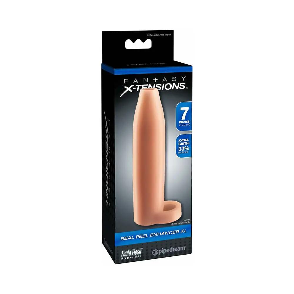 Fantasy X-tensions 7 in. Real Feel Enhancer XL Open-Ended Sling Beige by Pipedream