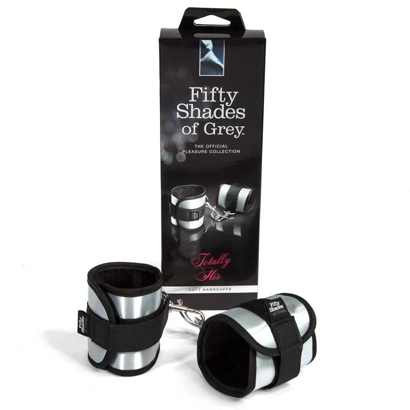 Fifty Shades of Grey Totally His Soft Velcro Handcuffs Silver by Fifty Shades of Grey