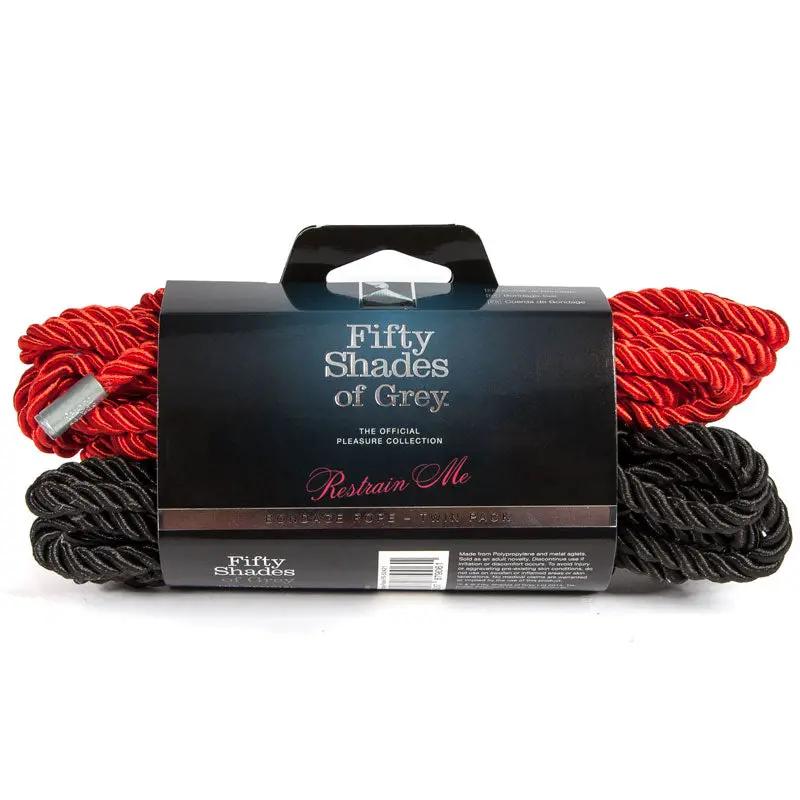 Fifty Shades of Grey Restrain Me Bondage Rope Twin Pack Red/Black by Fifty Shades of Grey