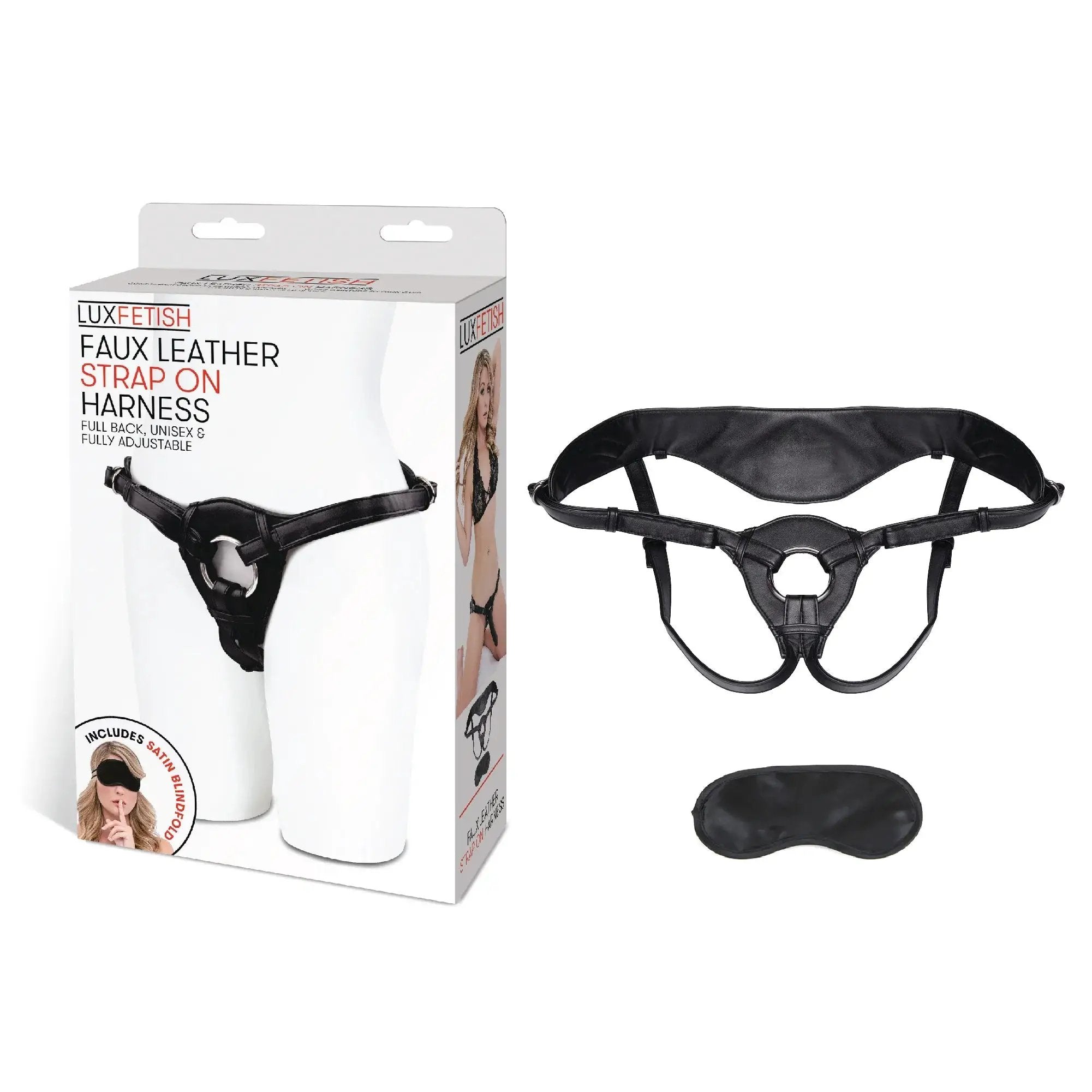 Lux Fetish Patent Leather Strap-On Harness Black by Electric Eel