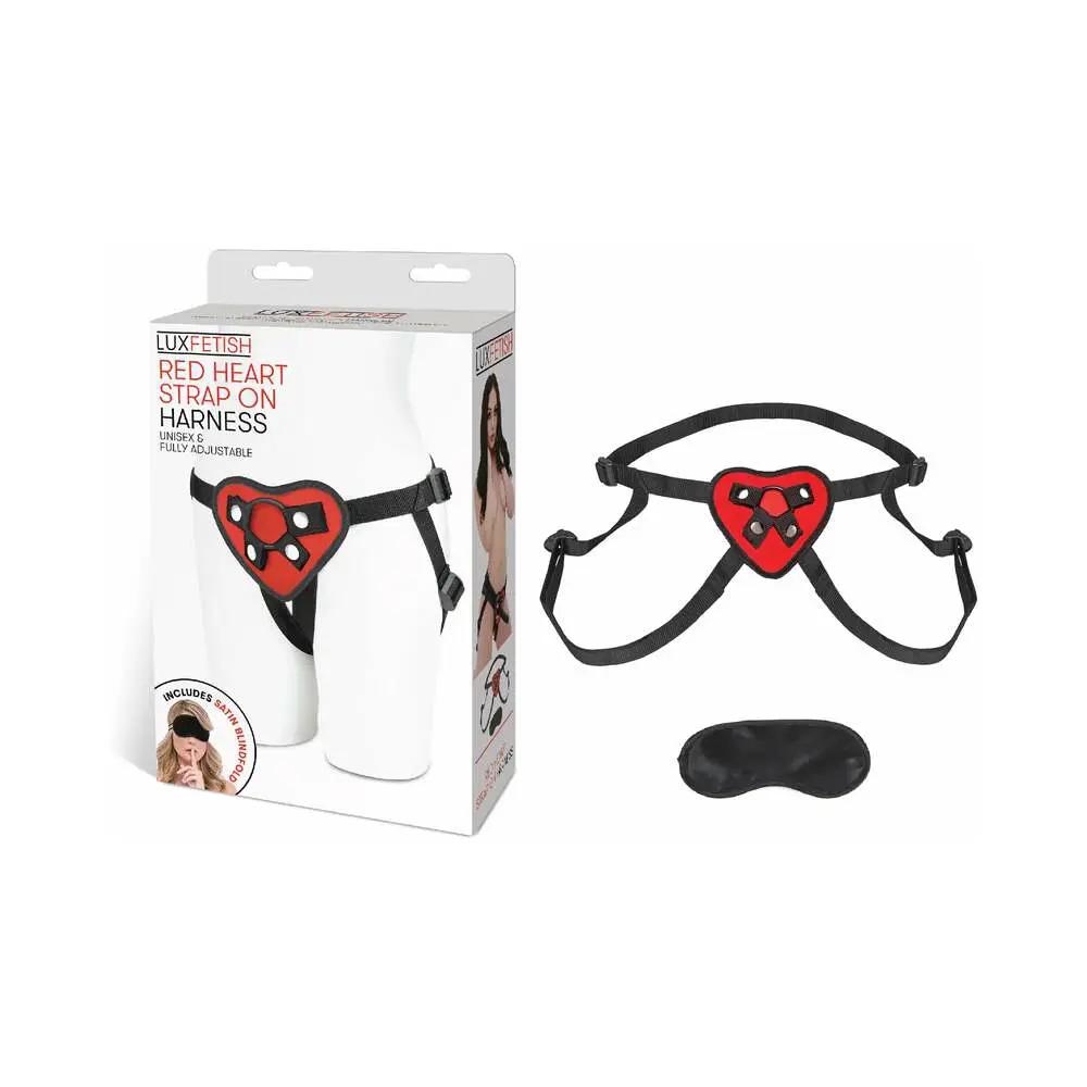 Lux Fetish Red Heart Strap-On Harness by Electric Eel