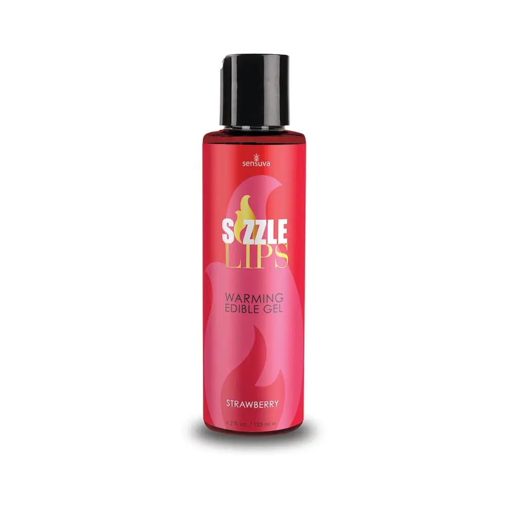 Sensuva Sizzle Lips Warming Edible Gel Strawberry 4.2 oz. by Sensuva
