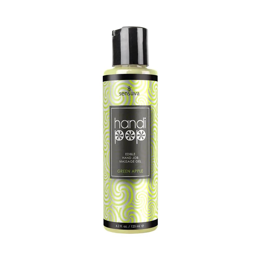 Sensuva HandiPop Edible Hand Job Massage Gel Green Apple 4.2 oz. by Sensuva