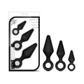 Luxe Night Rimmer 3-Piece Silicone Anal Plug Kit Black by Blush