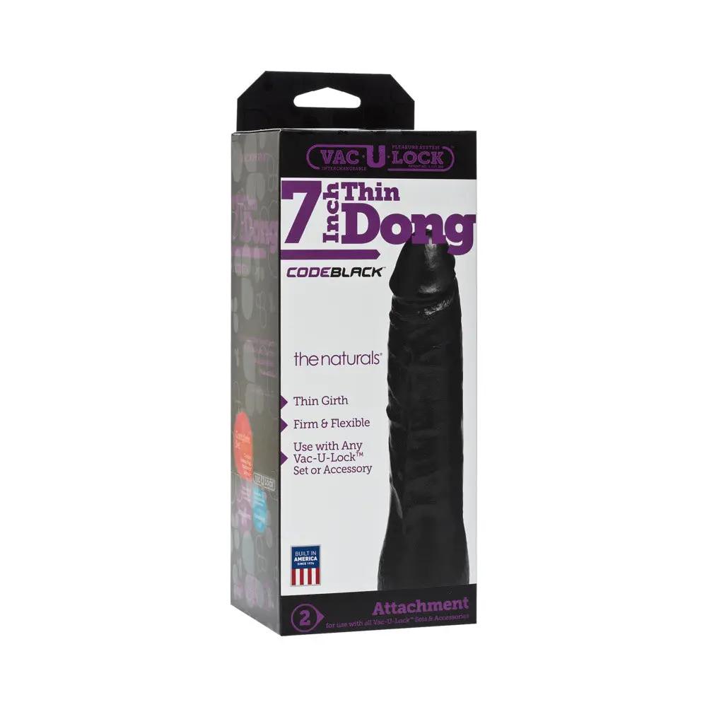 Vac-U-Lock - 7in Thin Dong - The Naturals CODEBLACK by Doc Johnson