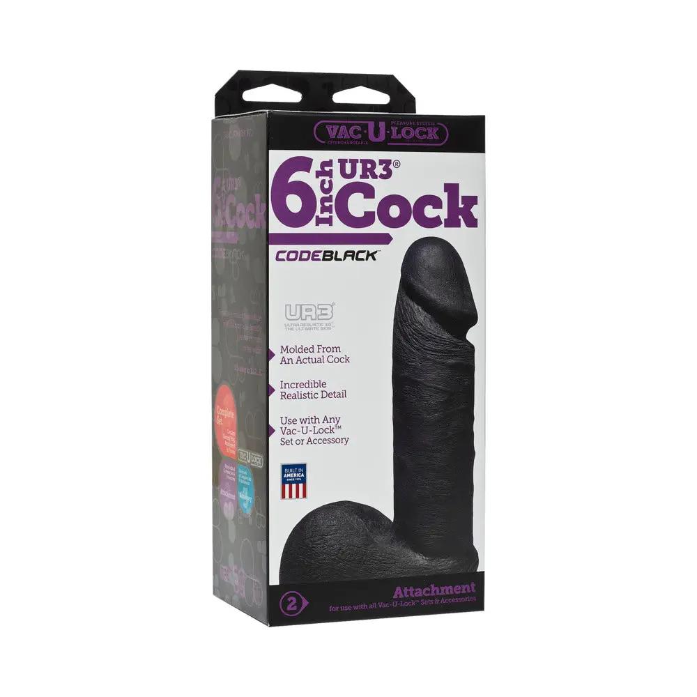 Vac-U-Lock - ULTRASKYN 6in Realistic Cock CODEBLACK by Doc Johnson