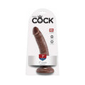 King Cock 7 in. Cock Realistic Dildo With Suction Cup Brown by Pipedream