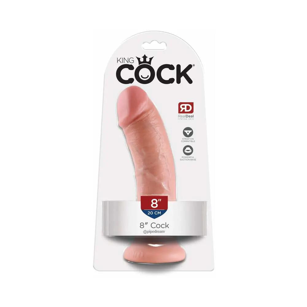 King Cock 8 in. Cock Realistic Dildo With Suction Cup Beige by Pipedream