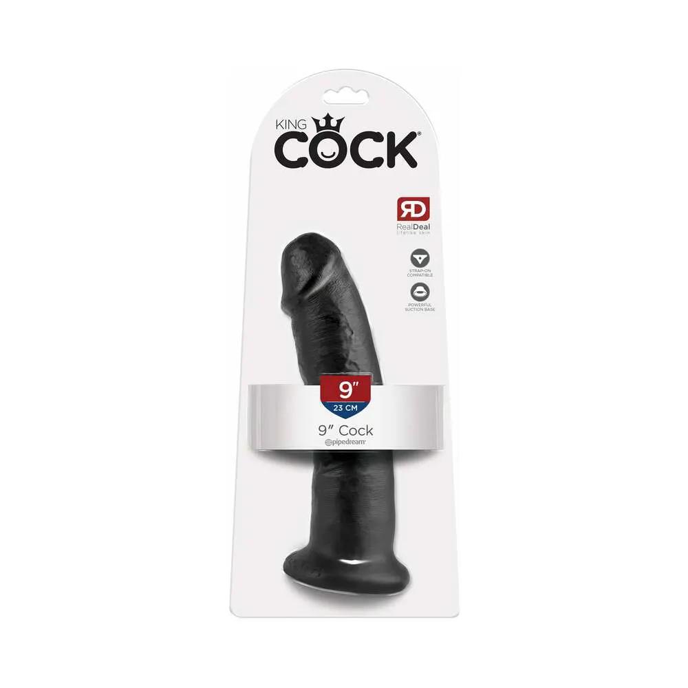 King Cock 9 in. Cock Realistic Dildo With Suction Cup Black by Pipedream
