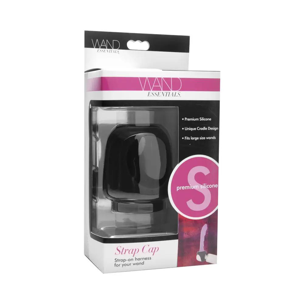 Wand Essentials Silicone Strap Cap Wand Harness For Dildos Black by XR Brands