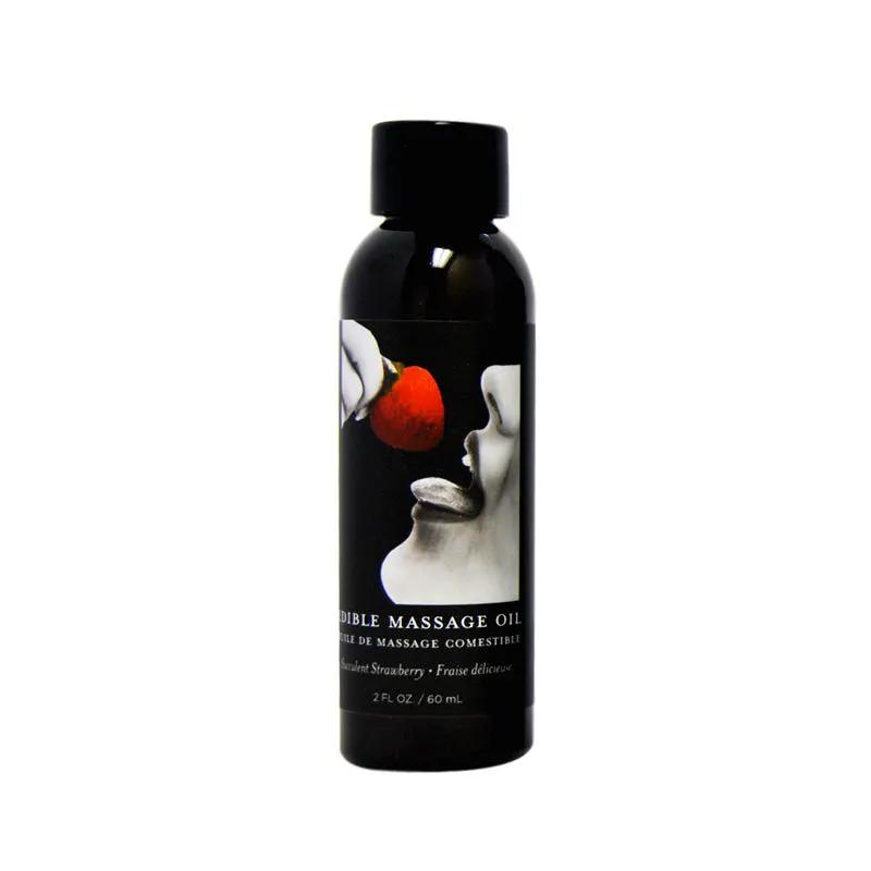 Earthly Body Edible Massage Oil Strawberry 2oz by Earthly Body