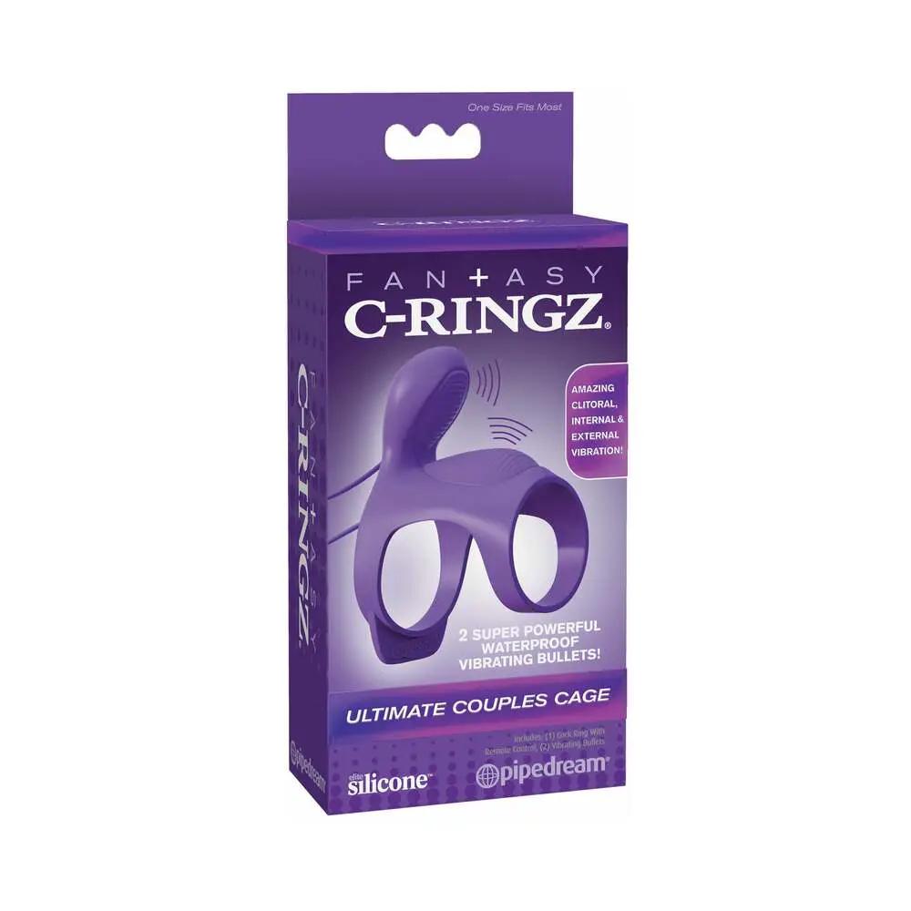 Fantasy C-Ringz Ultimate Couples Cage Vibrating Cock Sheath Purple by Pipedream