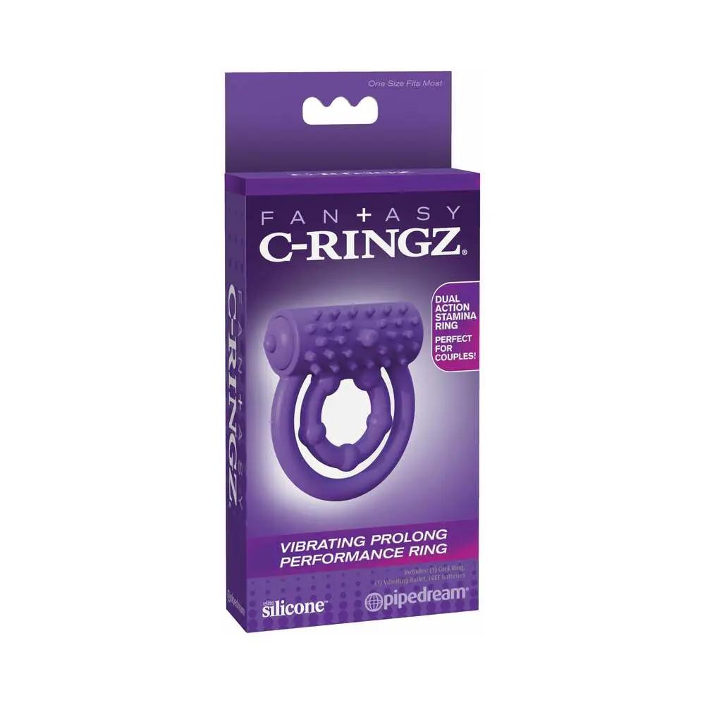 Fantasy C-Ringz Silicone Vibrating Prolong Performance Ring Purple by Pipedream