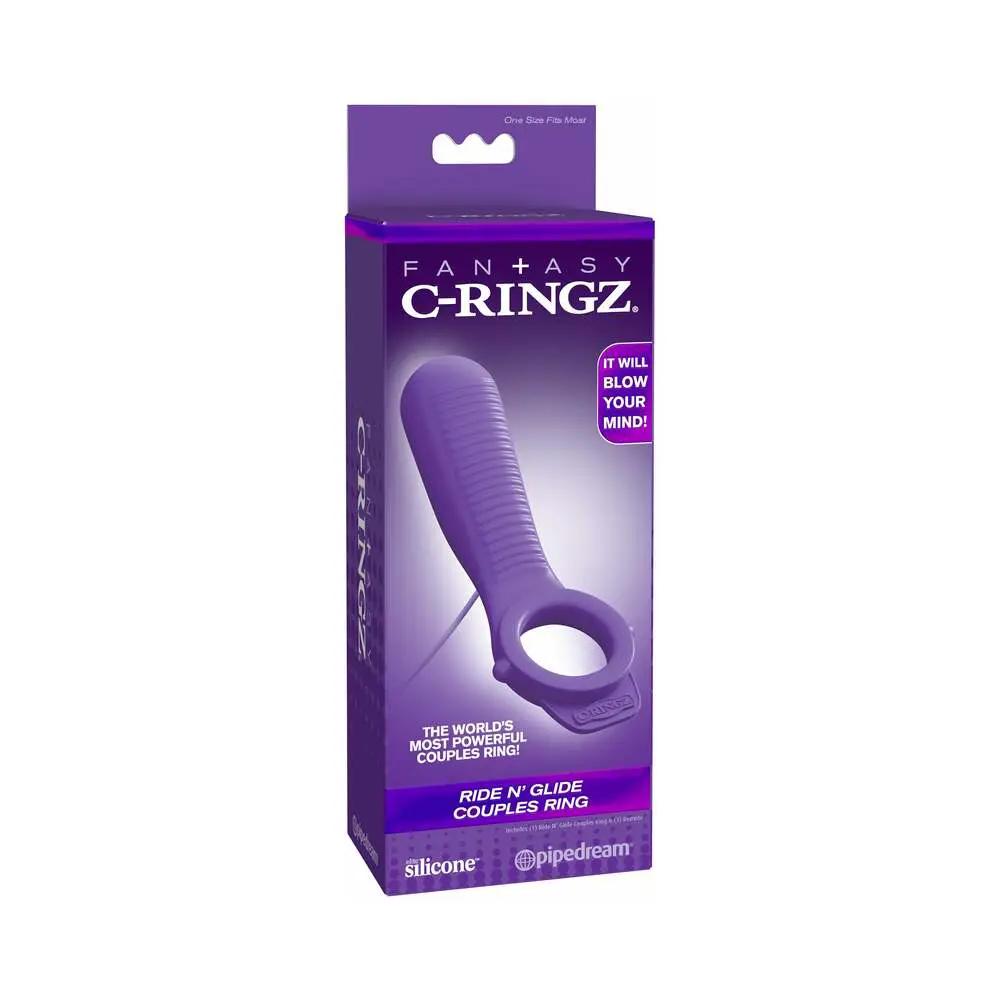 Fantasy C-Ringz Remote-Controlled Vibrating Ride N Glide Couples Ring Purple by Pipedream