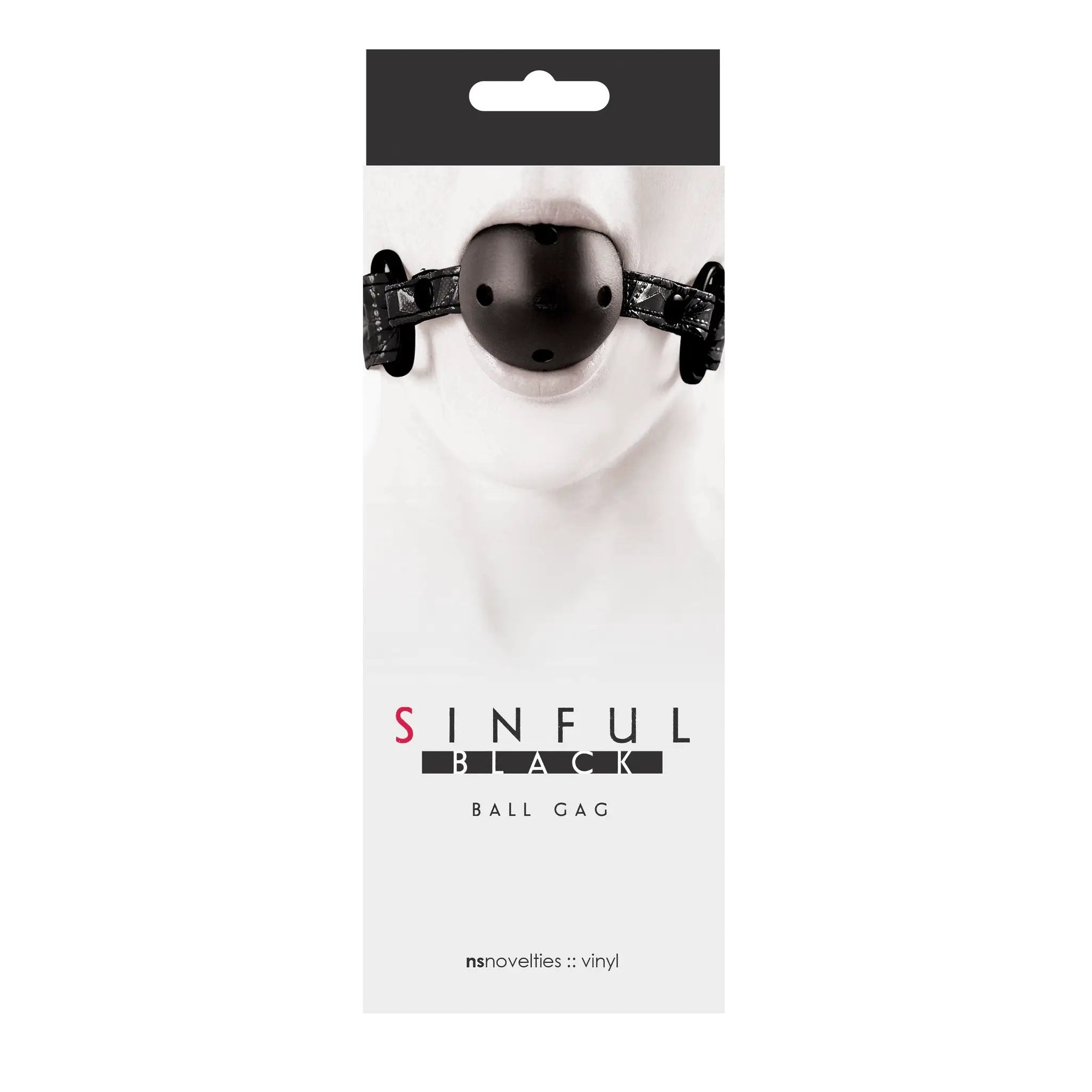 Sinful Vinyl Ball Gag Black by NS Novelties