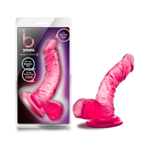 B Yours Sweet 'n Hard 8 Realistic 6.5 in. Dildo with Balls Pink by Blush