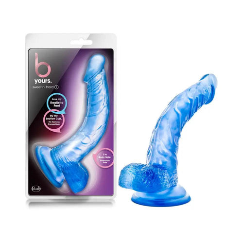 B Yours Sweet 'n Hard 7 Realistic 8.5 in. Dildo with Balls Blue by Blush