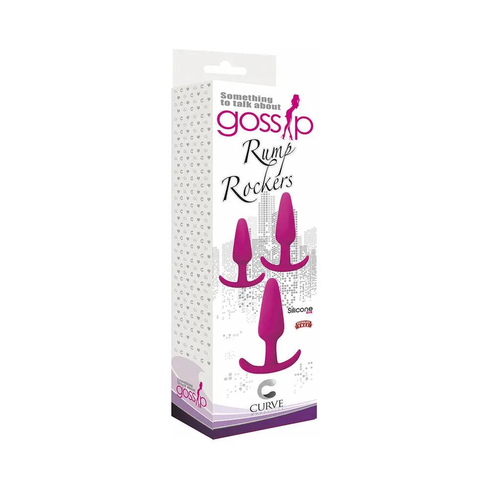 Gossip Rump Rockers 3-Piece Silicone Anal Plug Training Set Magenta by Curve Novelties