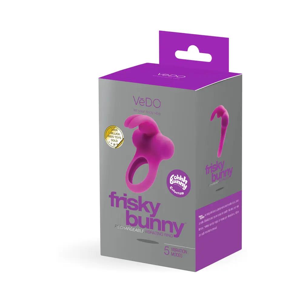 VeDO Frisky Bunny Rechargeable Vibrating Ring - Perfectly Purple by VeDO