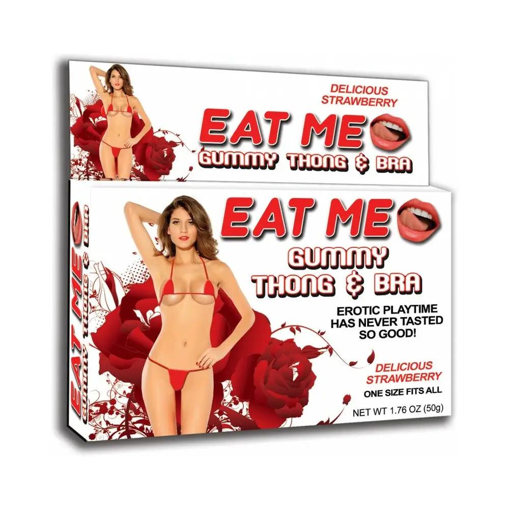 Eat Me Gummy Thong & Bra Strawberry by Hott Products