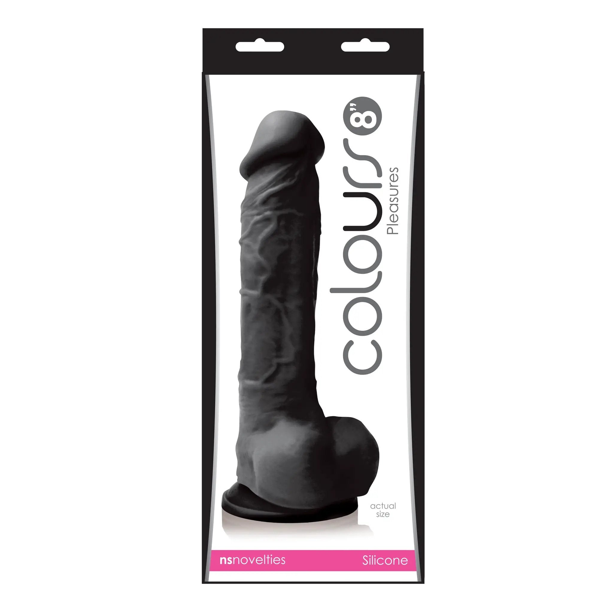 Colours Pleasures 8 in. Dildo Black by NS Novelties