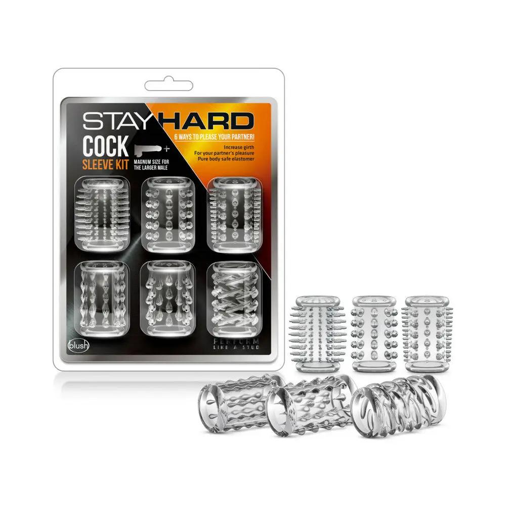 Stay Hard 6-Piece Cock Sleeve Kit Clear by Blush