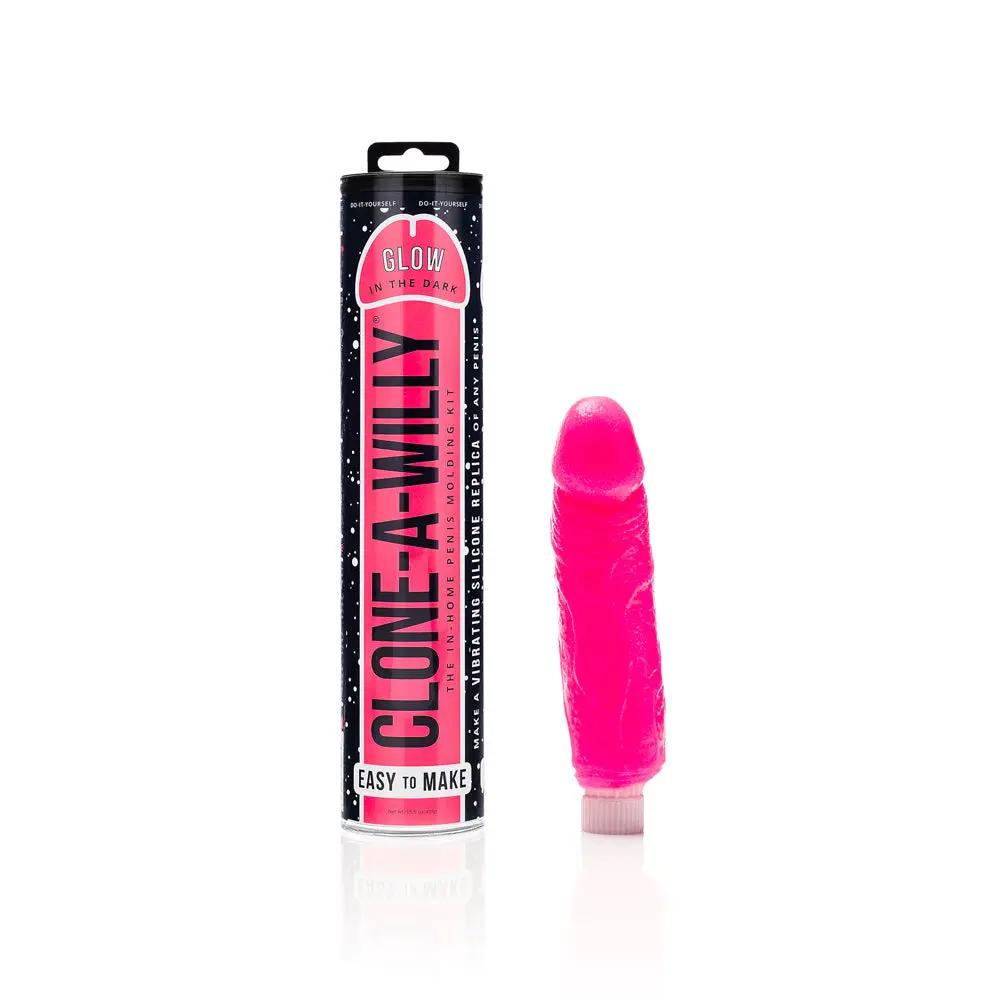 Clone-A-Willy DIY Vibrating Dildo Kit Glow-in-the-Dark Hot Pink by Clone-A-Willy