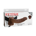 Fetish Fantasy Series 9 in. Hollow Strap-On with Balls Brown/Black by Pipedream