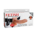 Fetish Fantasy Series 7 in. Vibrating Hollow Strap-On with Balls Beige/Black by Pipedream