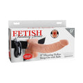 Fetish Fantasy Series 9 in. Vibrating Hollow Strap-On with Balls Beige/Black by Pipedream