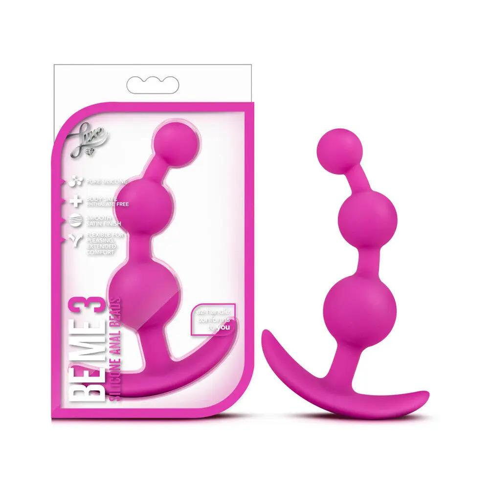 Luxe Be Me 3 Silicone Anal Beads Plug Pink by Blush